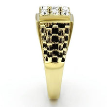 TK765 - IP Gold(Ion Plating) Stainless Steel Ring with Top Grade Crystal  in Clear