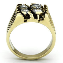 TK772 - IP Gold(Ion Plating) Stainless Steel Ring with AAA Grade CZ  in Clear