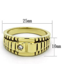 TK794 - IP Gold(Ion Plating) Stainless Steel Ring with AAA Grade CZ  in Clear