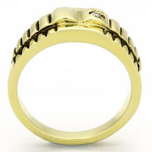 TK794 - IP Gold(Ion Plating) Stainless Steel Ring with AAA Grade CZ  in Clear