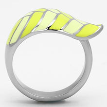 TK801 - High polished (no plating) Stainless Steel Ring with Epoxy  in Multi Color