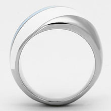 TK809 - High polished (no plating) Stainless Steel Ring with Top Grade Crystal  in Clear