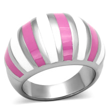 TK828 - High polished (no plating) Stainless Steel Ring with Epoxy  in Multi Color