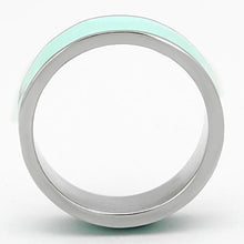 TK836 - High polished (no plating) Stainless Steel Ring with Epoxy  in Turquoise