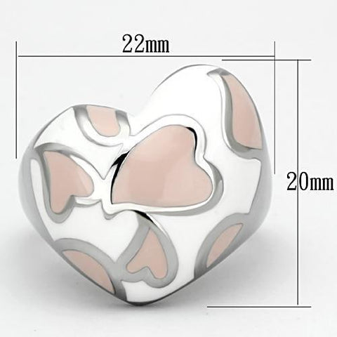 TK843 - High polished (no plating) Stainless Steel Ring with Epoxy  in Multi Color