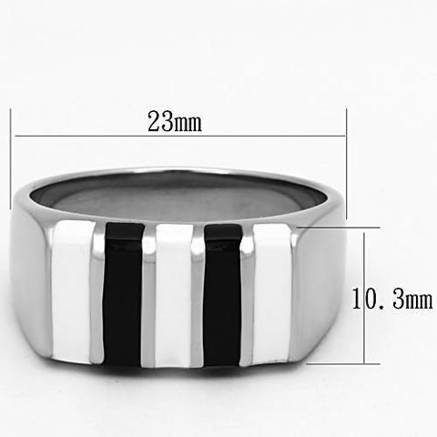 TK849 - High polished (no plating) Stainless Steel Ring with Epoxy  in Multi Color