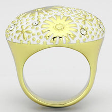 TK875 - IP Gold(Ion Plating) Stainless Steel Ring with Top Grade Crystal  in Clear