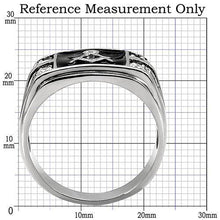 TK8X031 - High polished (no plating) Stainless Steel Ring with AAA Grade CZ  in Clear