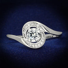 TS116 - Rhodium 925 Sterling Silver Ring with AAA Grade CZ  in Clear