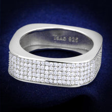 TS346 - Rhodium 925 Sterling Silver Ring with AAA Grade CZ  in Clear